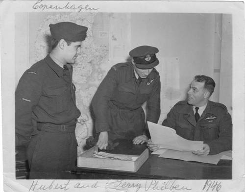 1946 Photo Hubert Brooks and S/L Gerry Philbin at M.R.E.S. Copenhagen HQ
